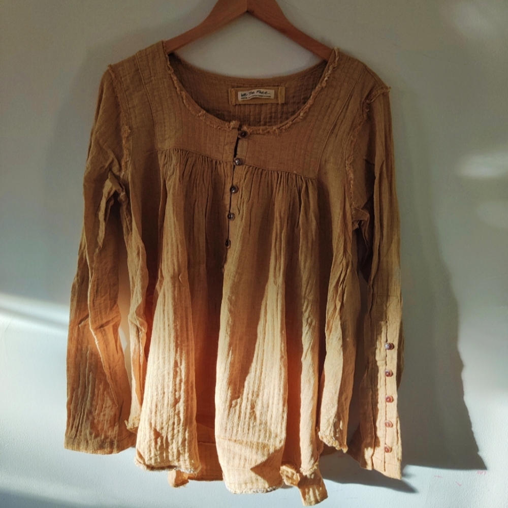 Mustard 100% cotton blouse - size M Free People